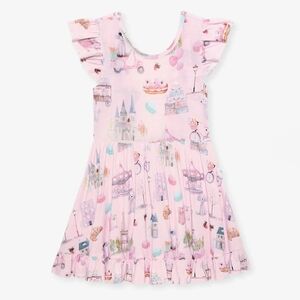Posh Peanut Posh Paris Tie Back Ruffled Twirl Dress 3T/4T BNIB